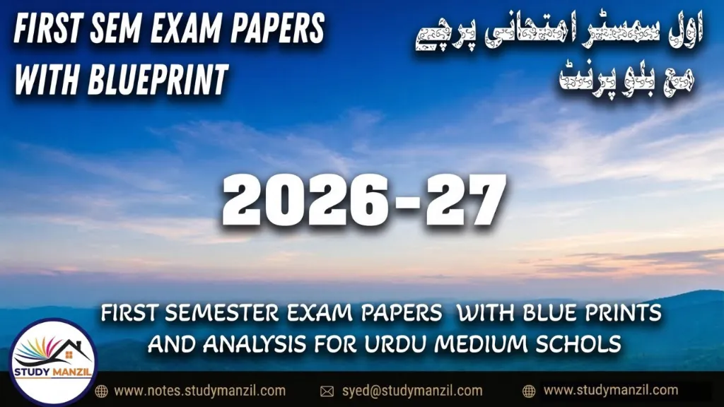 Urdu Medium S.A-1 Exam Papers 2026-27 | مجموعی قدرپیمائی-1 سوالیاتی پرچے